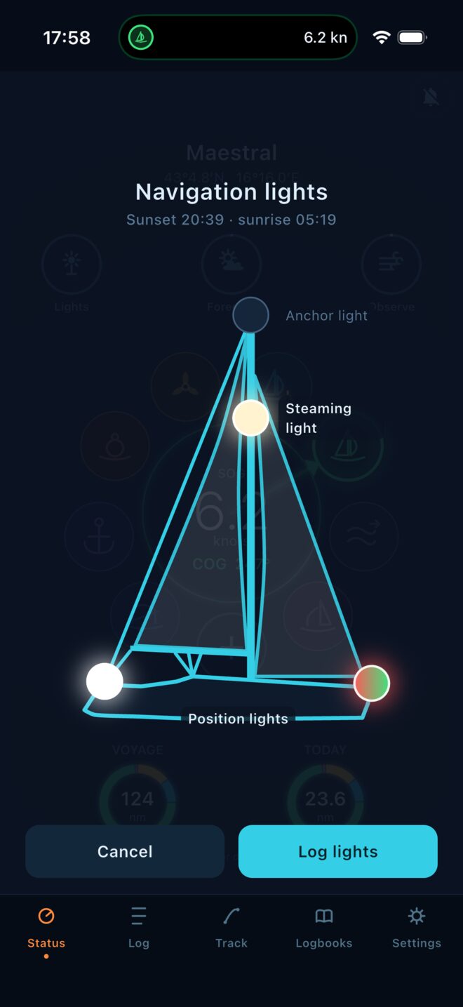 Navigation lights guidance
