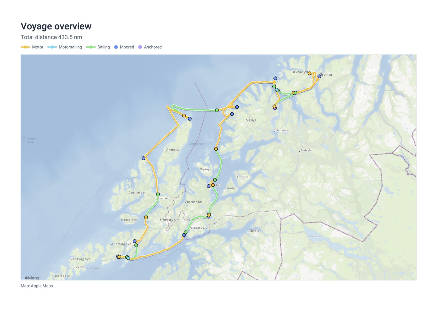PDF export — voyage overview map