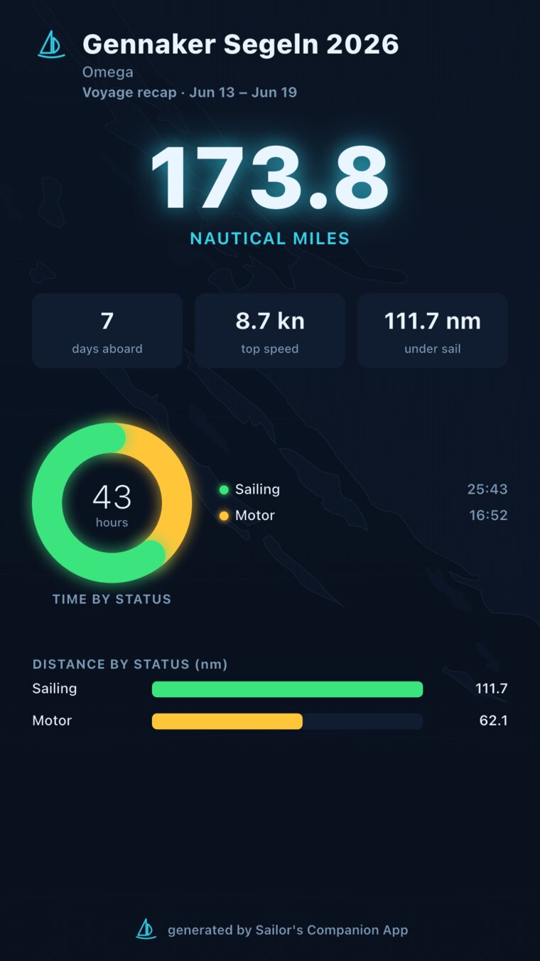 Shareable voyage stats graphic
